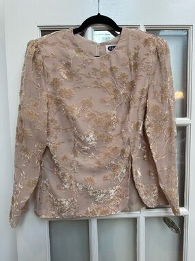 Vintage Jo Hanna York 80’s Feminine Fairy Velvet Embroider Floral Blouse Size 12